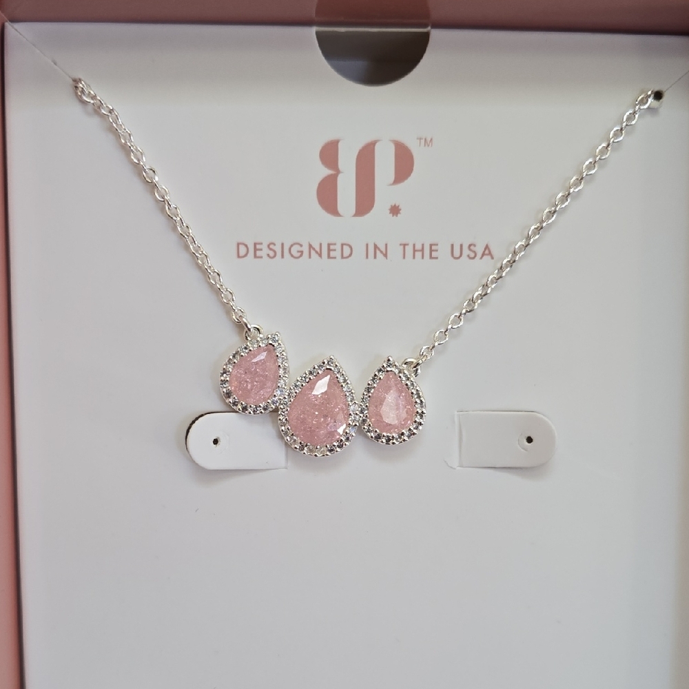 Bomb Party Simply Sets - Necklace ONLY - The Valentina Set Pink & Silver